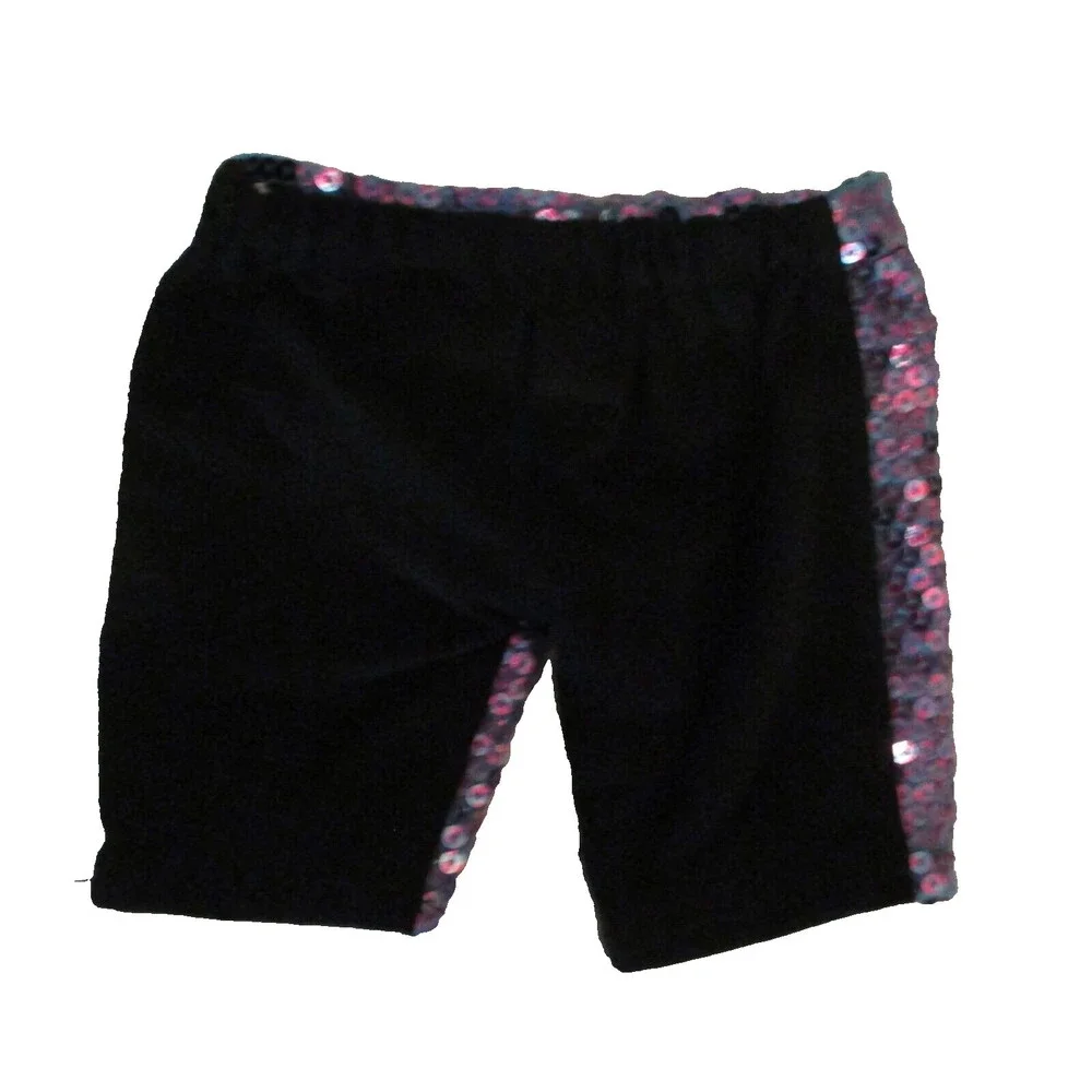 Build A Bear Workshop Black Leggings With Purple Sequins Front